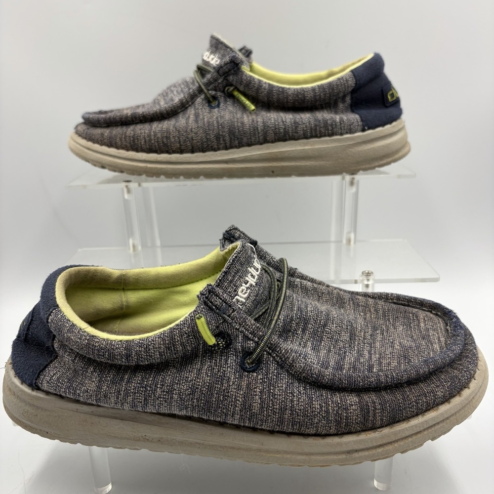 Hey Dude Boy Shoes Youth Y3-L4 Wally Gray Stretch Slip On Loafer Casual School